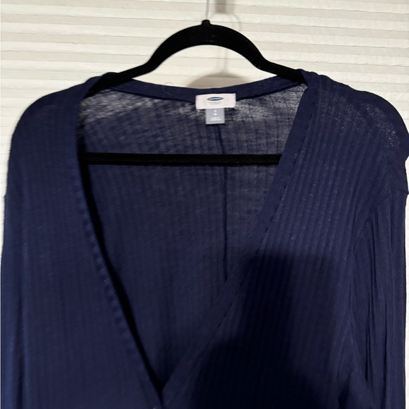 Like new navy a blue button up duster cardigan large - Picture 2 of 4